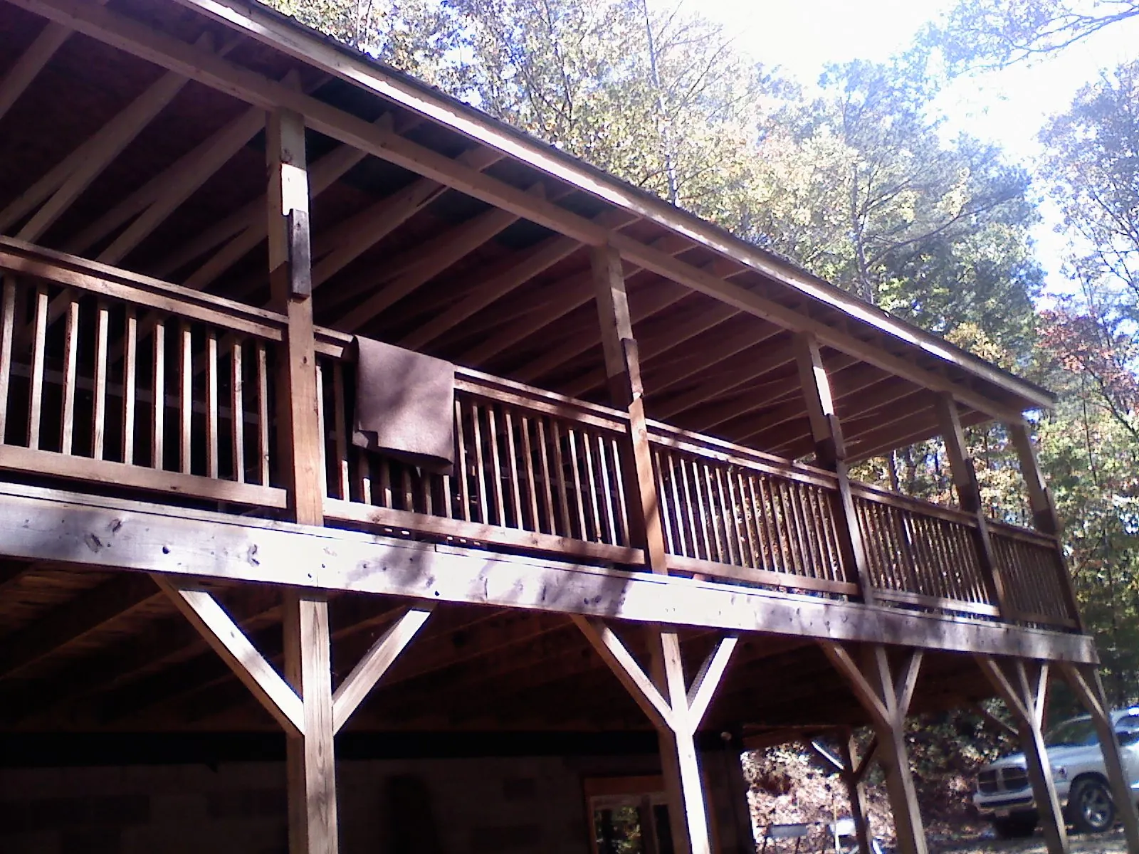 Timber framing under a new elevated porch and deck — Roof Leak Repair in Hauppauge by Roofing Brothers